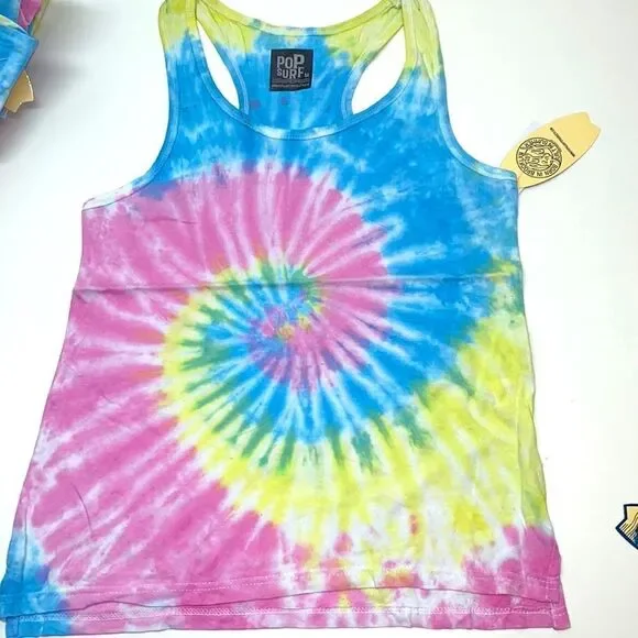 🔥POP SURF tank & short tie-dye 2 pc set sz LARGE  New - Picture 3 of 7